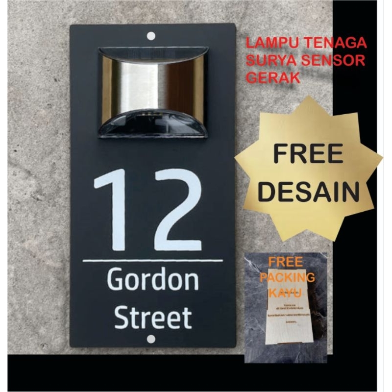 Nomor Rumah Akrilik, Papan Alamat Rumah Led Tenaga Surya, Tanpa Instalasi Listrik