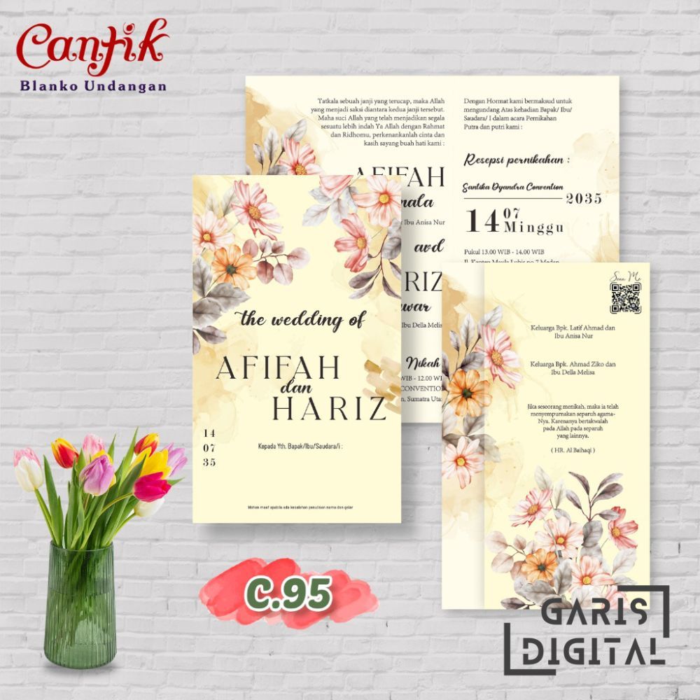 CANTIK 95 | CETAK UNDANGAN | UNDANGAN PERNIKAHAN