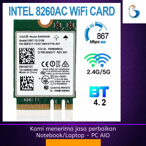 Intel Wireless 8260NGW Internal Wifi Card + Bluetooth