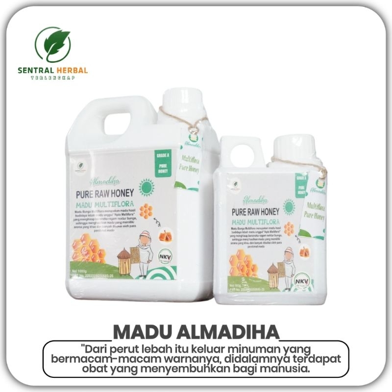 

Madu Multiflora Al Madiha Pure Raw Honey Grade A Asli Berat Isi 500 Gram & 1 Kg