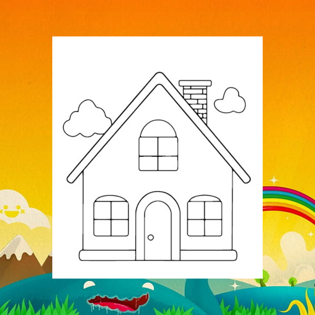 

Kertas mewarnai / coloring / kertas gambar / rumah / kertas mewarnai anak paud tk sd / A5