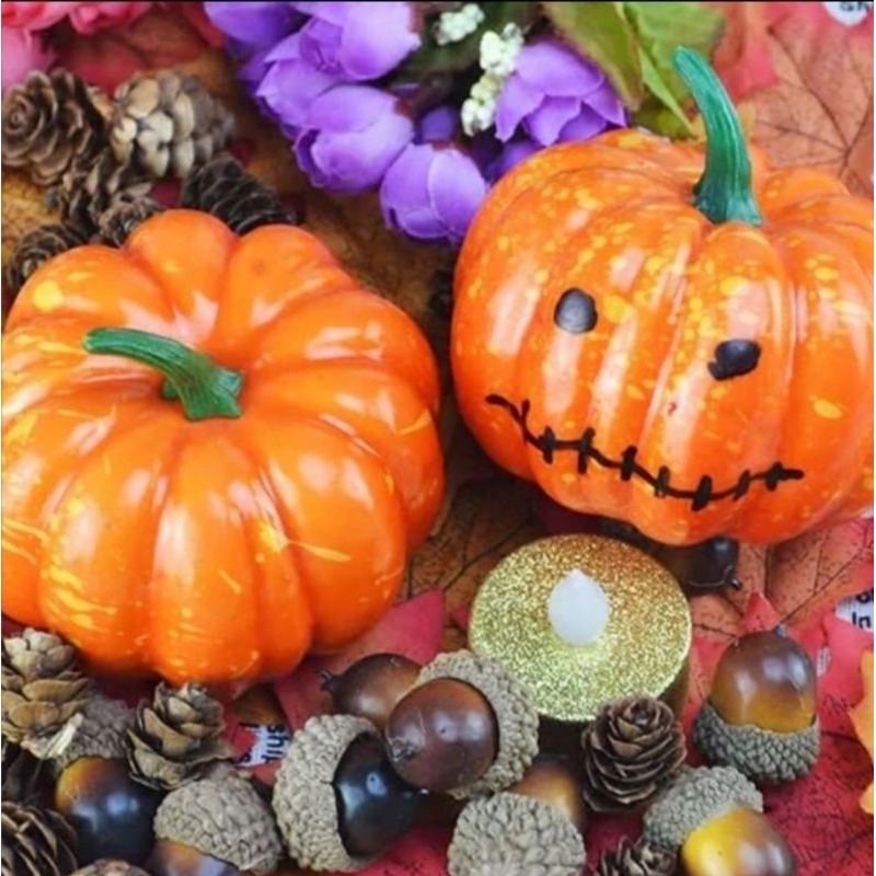 pumpkin artificial labu mini hiasan dekorasi halloween