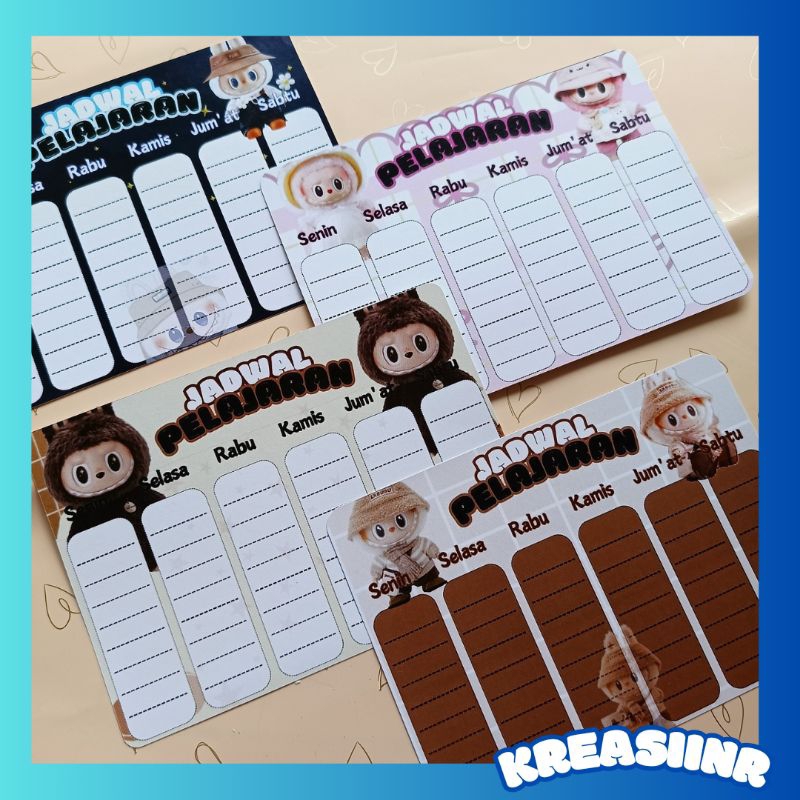 

jadwal pelajaran sekolah karakter / kertas tebal ap260 / labubu viral / sanrio