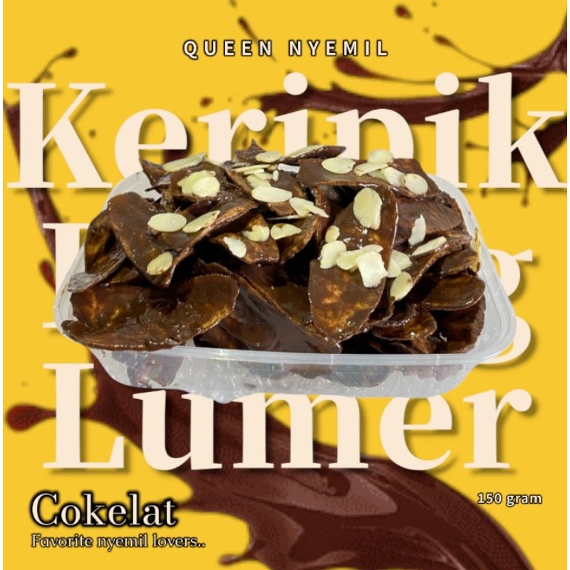 

QUEEN NYEMIL Keripik Pisang Cokelat Lumer PREMIUM 500ml/150gram (FREE Topping Almond)