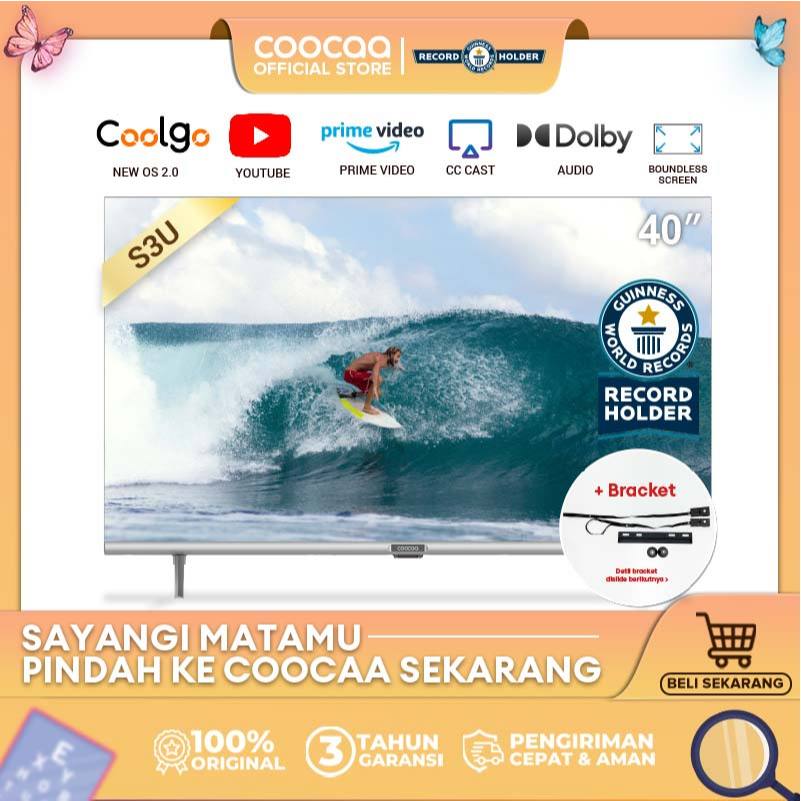 [+ BRACKET] COOCAA 40 inch Smart TV - Digital TV - Dolby Audio - Youtube - Mirroring -  Flick Free -