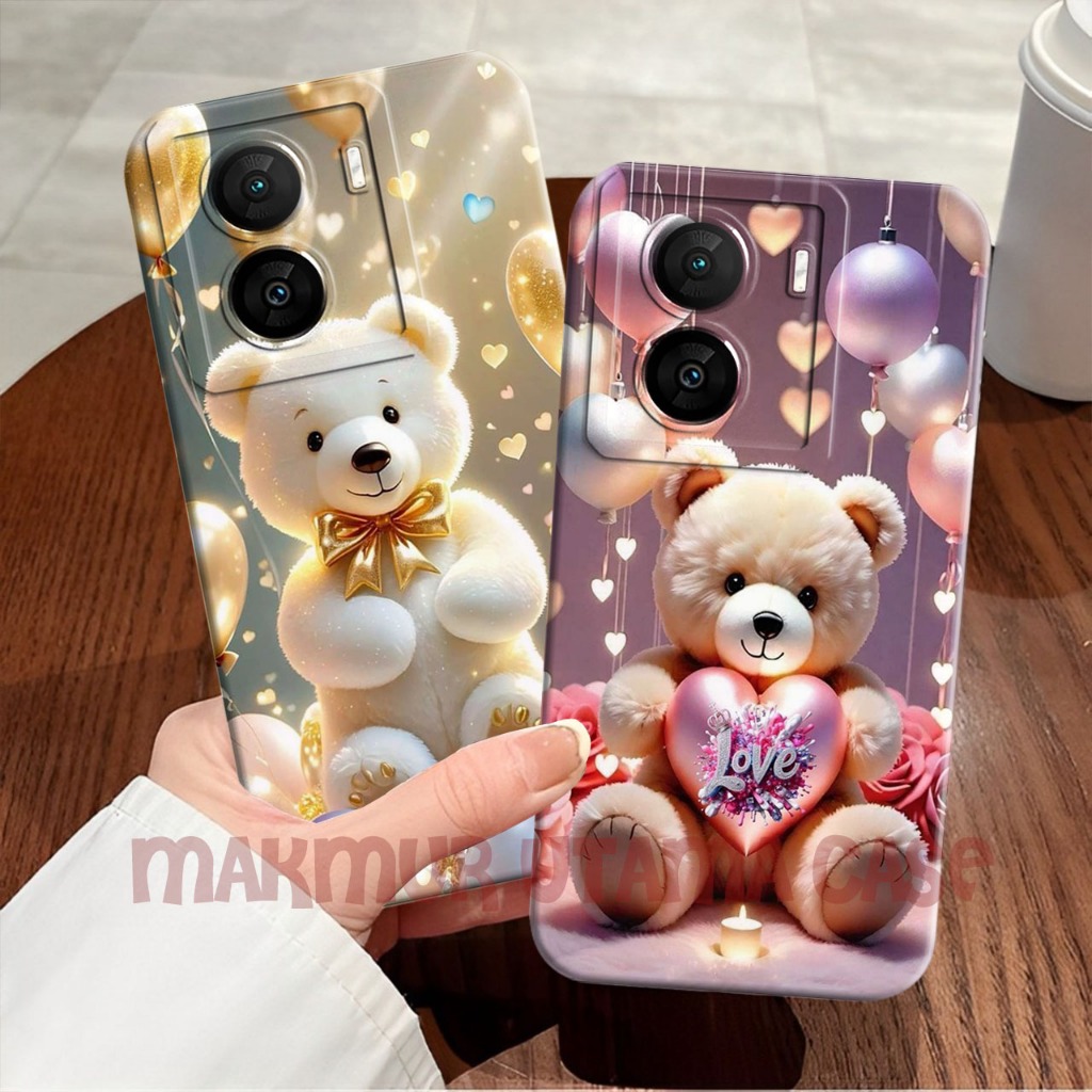 Silikon Case Hp IQOO Z7 Z7X 5G Motif Boneka Bear Terbaru Kekinian Casing Bahan Karet - Case Hp Aesth
