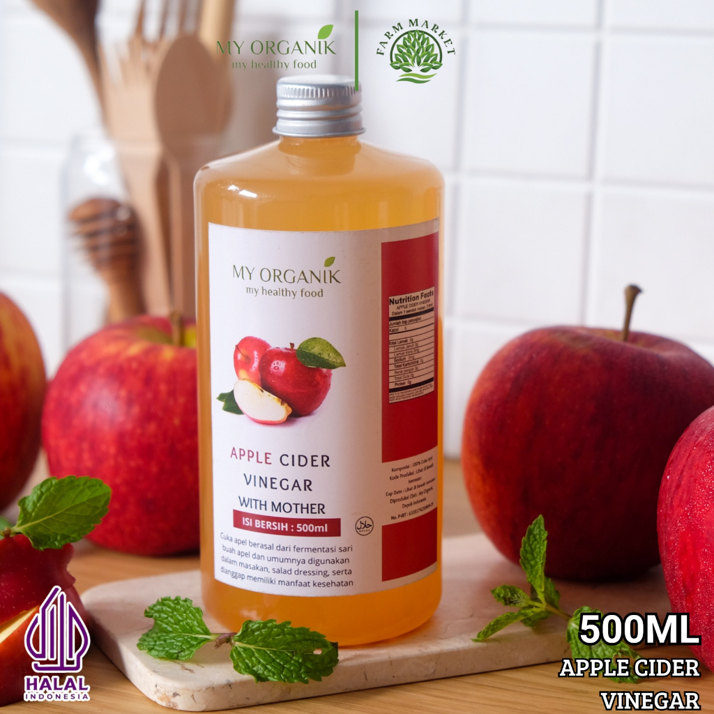 

My Organik Cuka Apel original untuk kesehatan finega apple cider vinegar 500ML Tanpa campuran