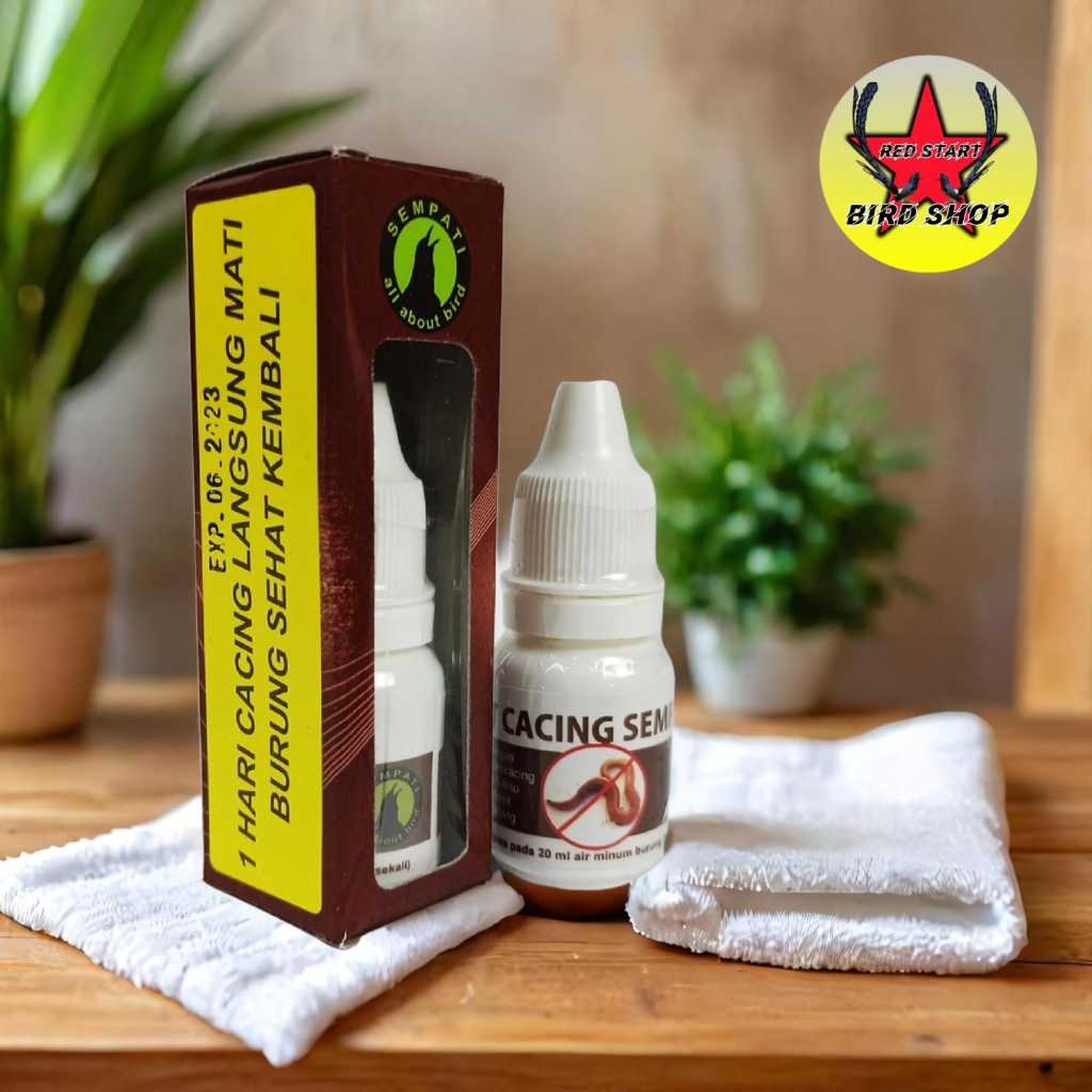 OBAT CACING SEMPATI MENGOBATI BURUNG SAKIT CACING KURUS LESU UNTUK MURAI KACER LOVEBIRD ANIS DLL