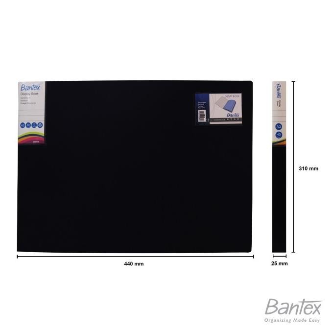 

BANTEX 40 SHEET DISPLAY BOOK / CLEAR HOLDER A3 LANDSCAPE 3364 BLACK (PCS)