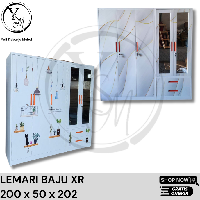 Lemari Baju 5 pintu - Lemari Baju Jumbo besi - Lemari Pakaian 5 pintu - Lemari Baju Besi 5 Pintu