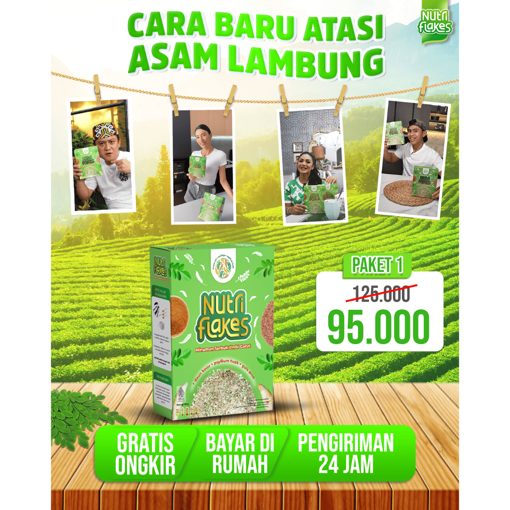 

Nutriflakes, Sereal Alami untuk Atasi Maag dan GERD, Solusi Diet Sehat dari Umbi Garut Tanpa Efek Samping!