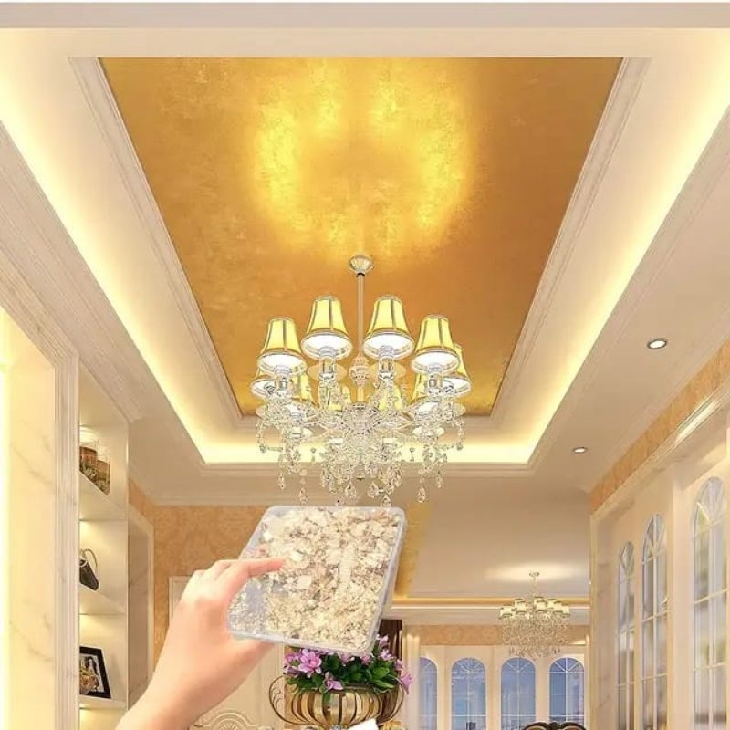 

klm 100 Lembar Gold Leaf / Kertas Foil Emas Prada Gilding DIY 9cm