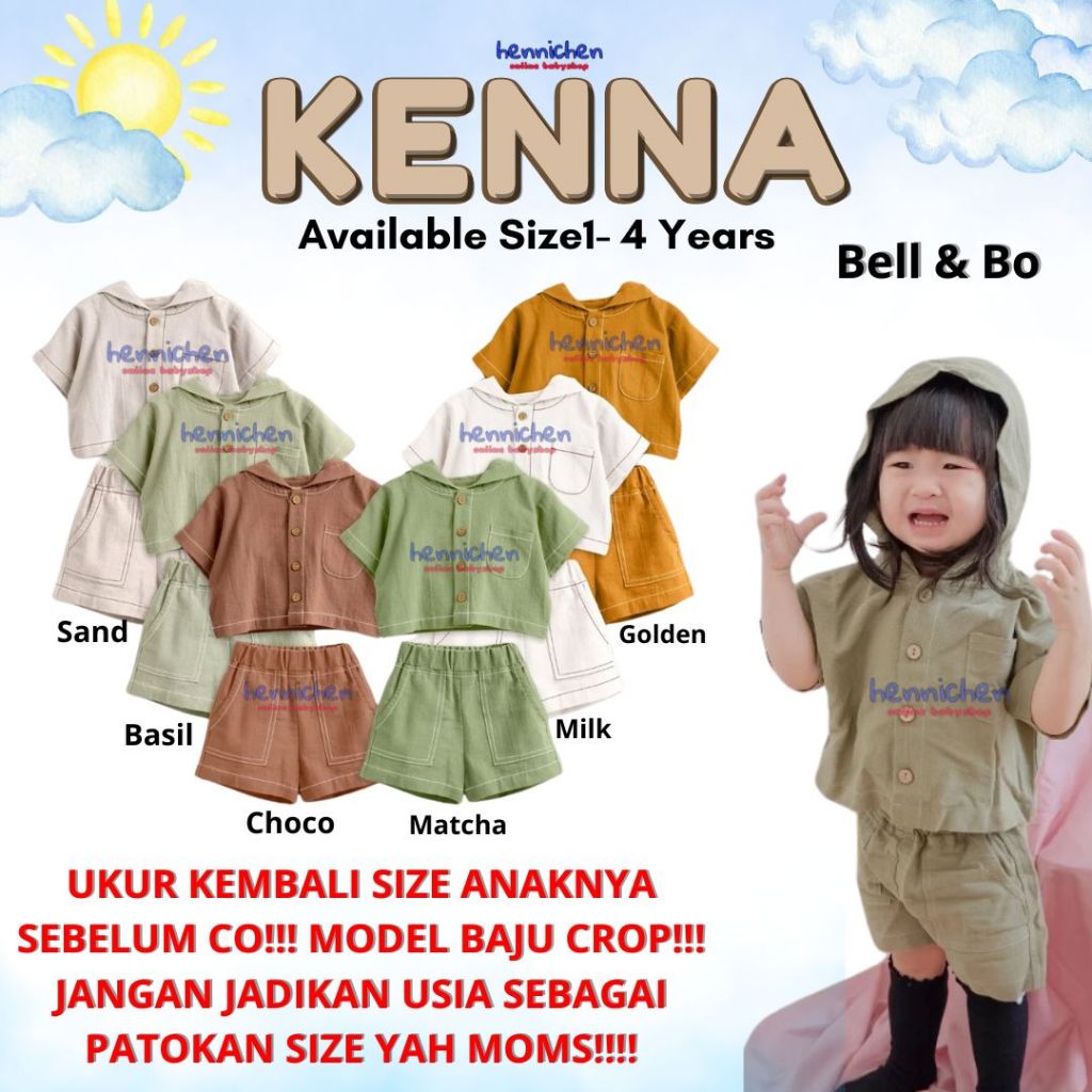 BELL AND BO SETELAN KENNA HOODIE LINEN SET SETELAN HOODIE BAHAN LINEN 1-4 TAHUN