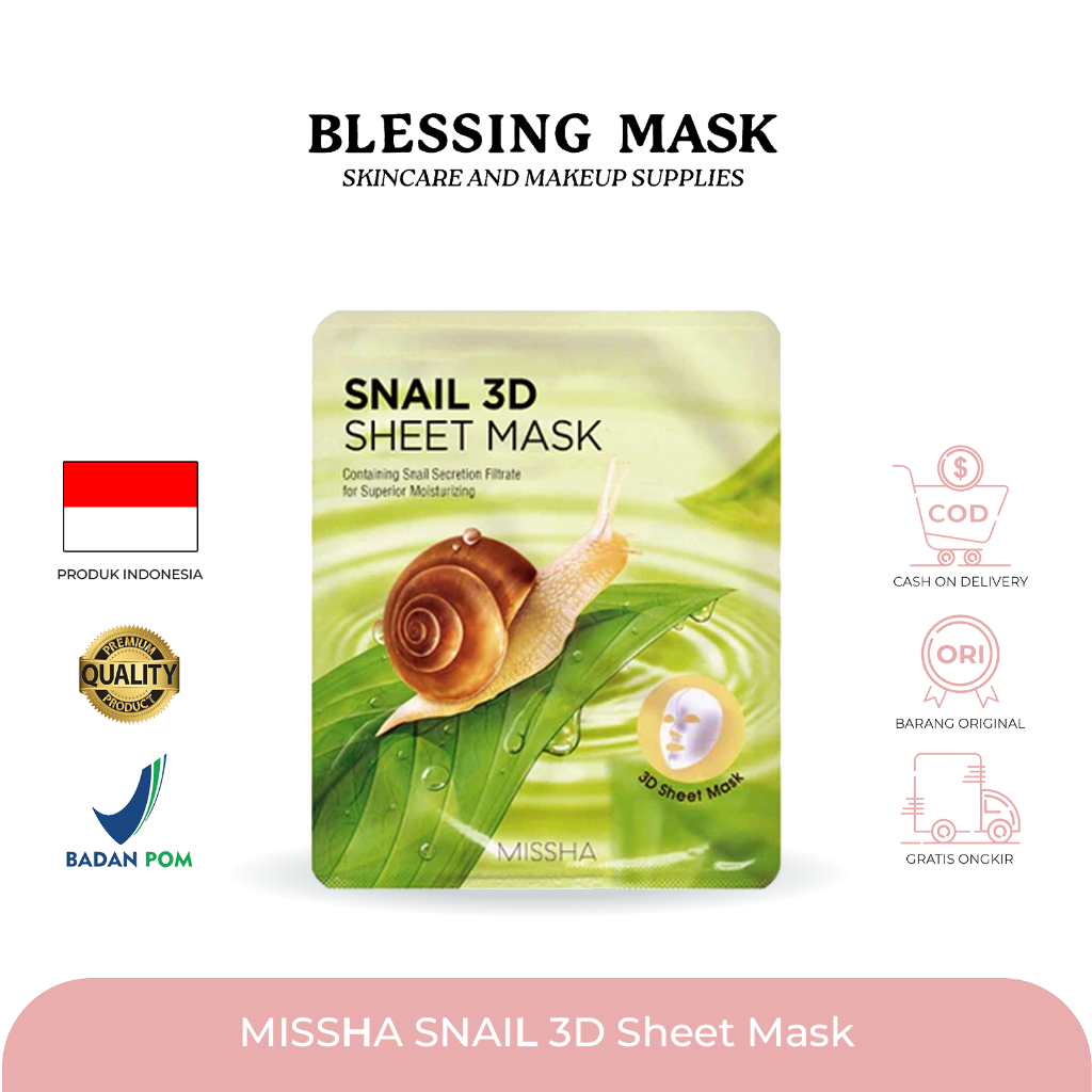 MISSHA SNAIL 3D Sheet Mask - masker wajah