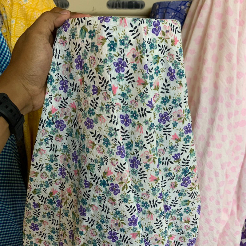 kain katun motif - kain dress katun - kain katun import - kain katun crinkle - kain buble cotton