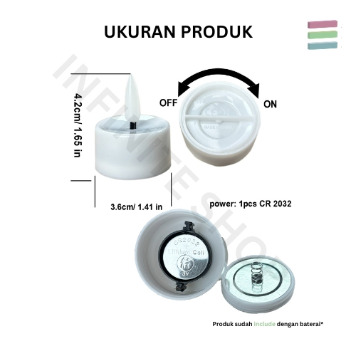 Lilin LED Kecil 24 Pcs / Set - Pengganti Lilin Biasa - Lilin Listrik - Lilin Baterai - Lilin