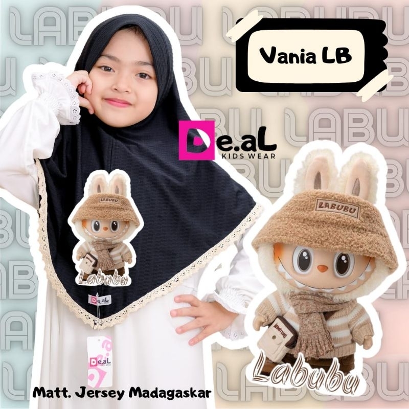 Jilbab anak LABUBU vania TK SD by De.al hijab