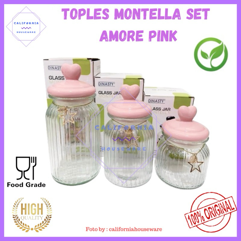Topless Kaca Montella 3pcs / Toples Snack 3pcs / Toples Set Kaca