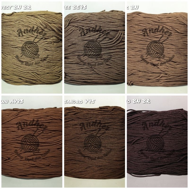 Tali kur warna talikur 3mm COKLAT KOPI bahan Polyester 250 gram, 500 gram, 1000 gram/1 kg