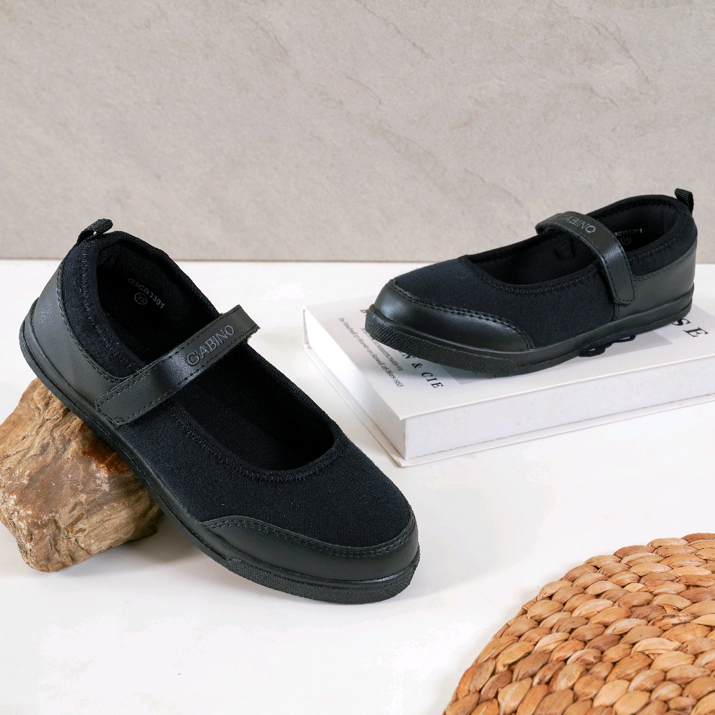 GABINO Sepatu Sekolah Anak Perempuan Flat Slip On Ronka - G3CB3301