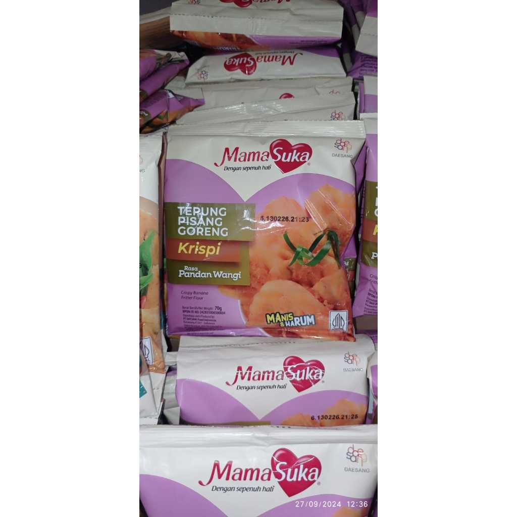 

MAMASUKA TEPUNG PISANG GORENG PANDAN WANGI PACK 70GR - PER KARTON