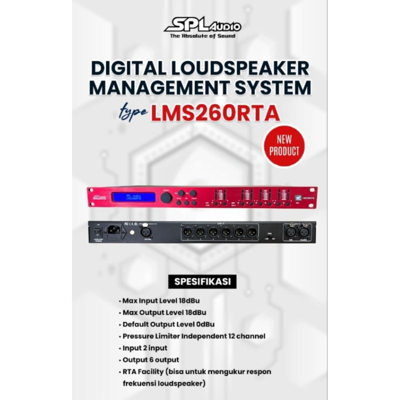 Management DLMS SPL Audio LMS 260 RTA original input 2, output 6, bisa RTA BOX