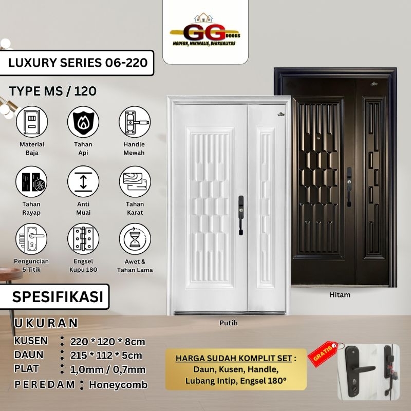 Pintu Baja GG-LUXURY MS 220x120cm