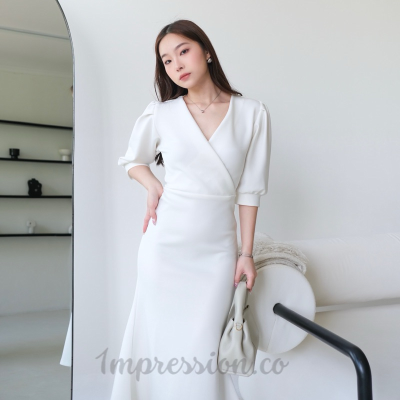 RTYU BEVERLY Dress Gaun Pesta Wanita Kondangan Duyung Bodycon Wanita Premium Scuba Premium Mewah