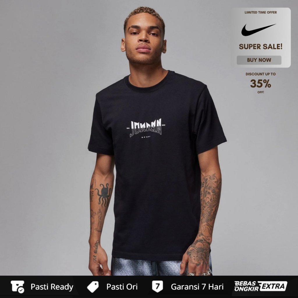 Kaos Nike Jordan Sport Original Short Sleeve Graphic Tee - Black