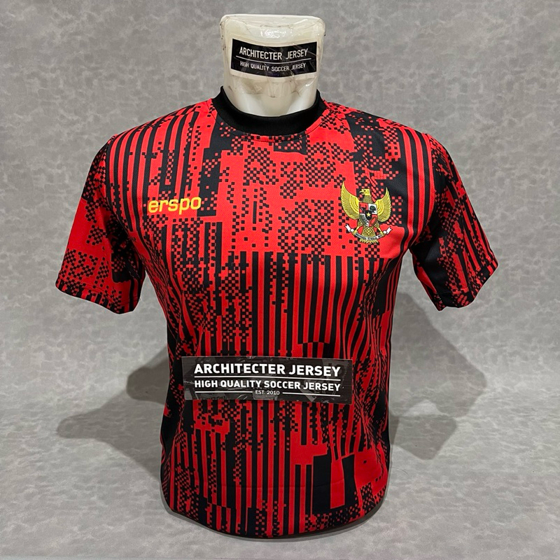 [PRE-MATCH] Jersey Baju Bola Training Timnas Indonesia Prematch Erspo 2024 2025 MERAH Hitam Pre Matc