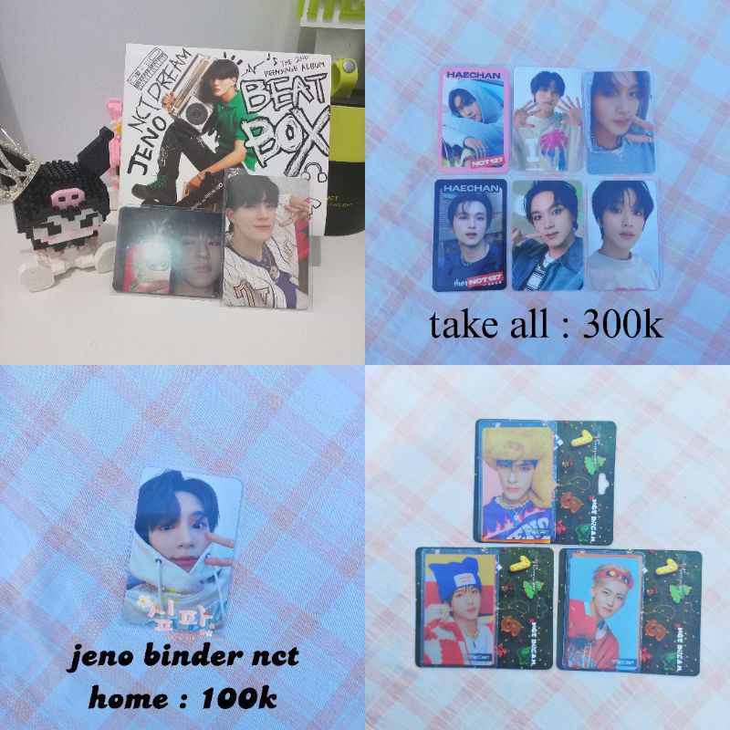 album digipack beatbox jeno fullset, tapcash bni × nct dream jisung jeno jaemin, pc binder jeno nct 