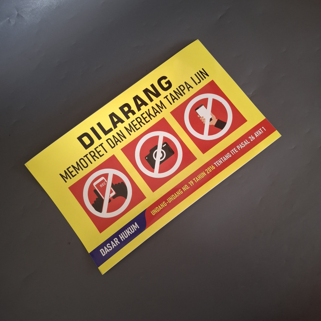 Stiker Larangan Memotret & Merekam | Stiker Dilarang Memotret & Merekam Kuning