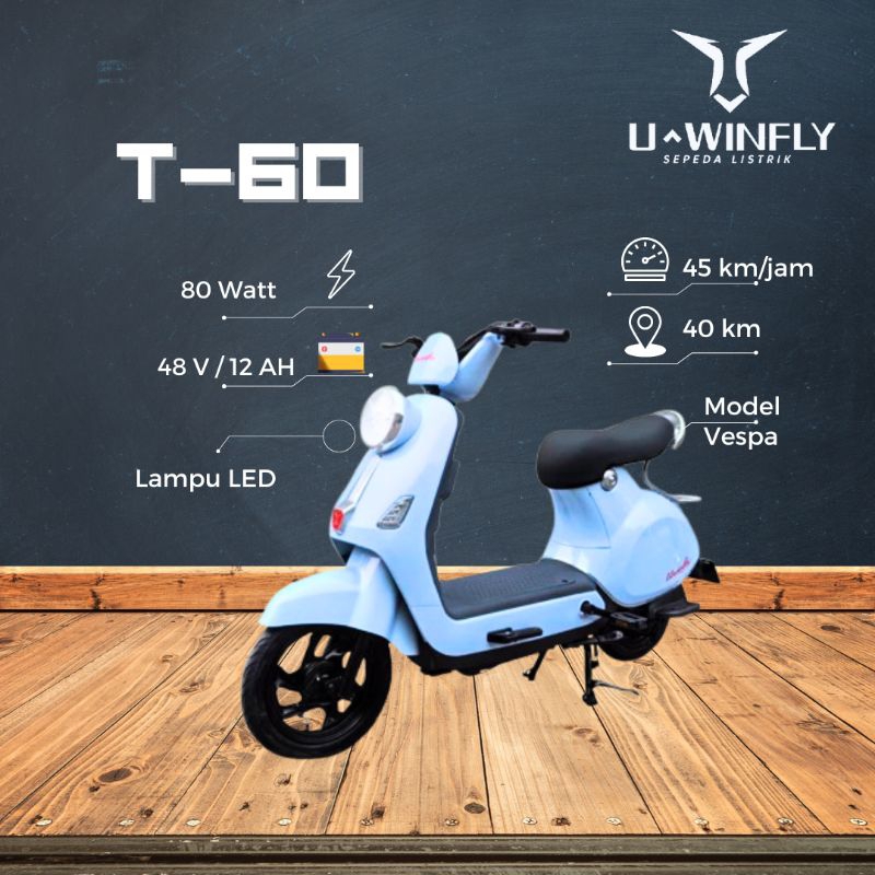 SEPEDA LISTRIK UWINFLY T60 VESPA MINI TERMURAH