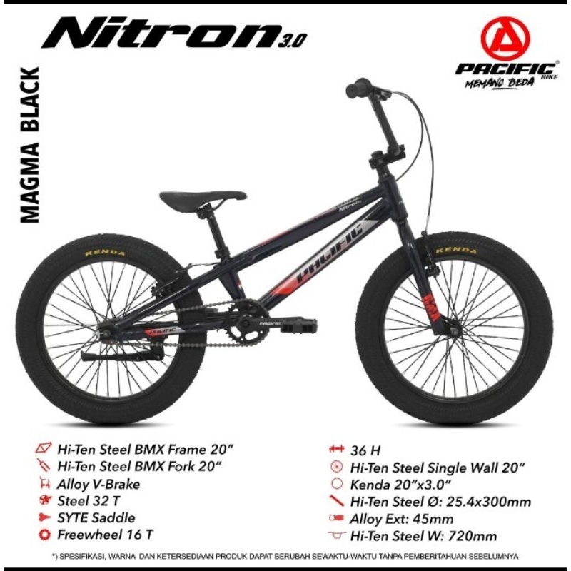 Sepeda 20" BMX pacific nitron 3.0