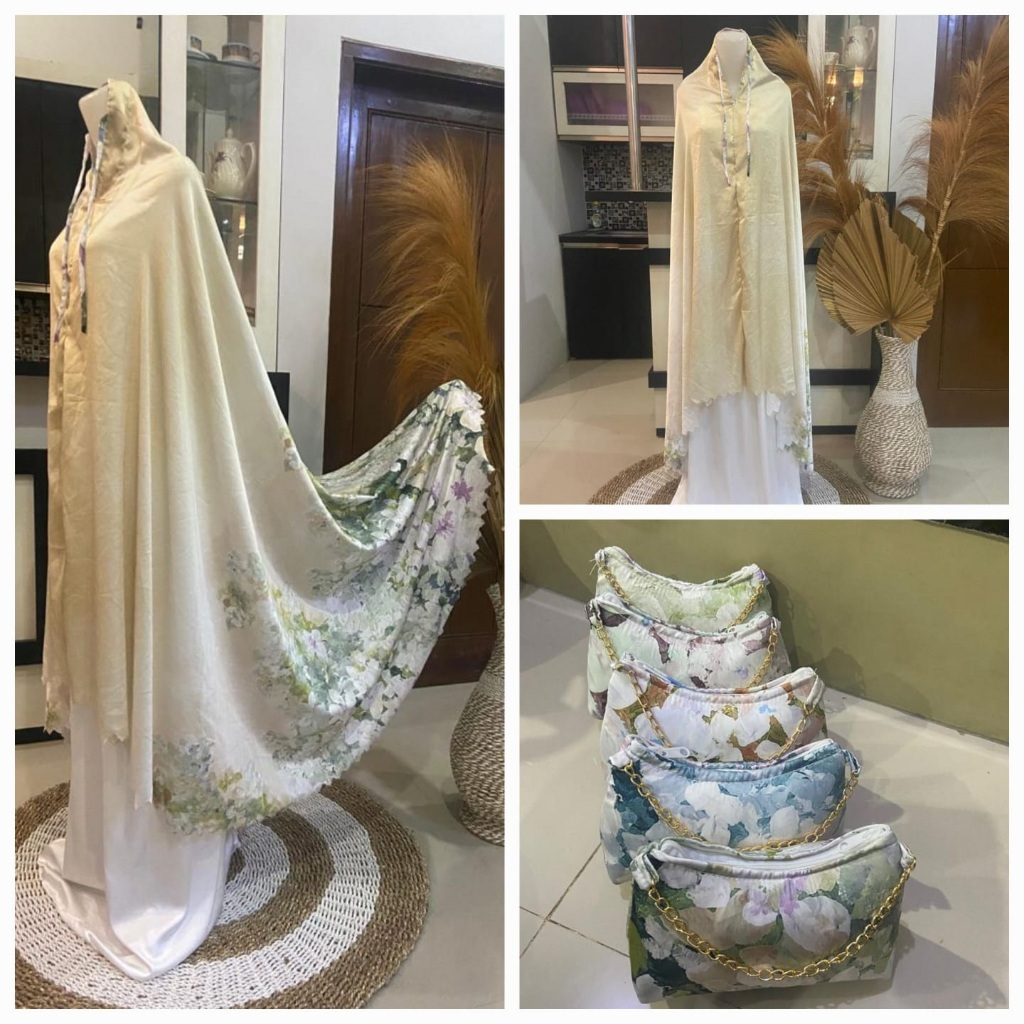 COD (Promo) MUKENA ARMANI SILK PREMIUM JUMBO- Mukena dewasa silk Lacercut