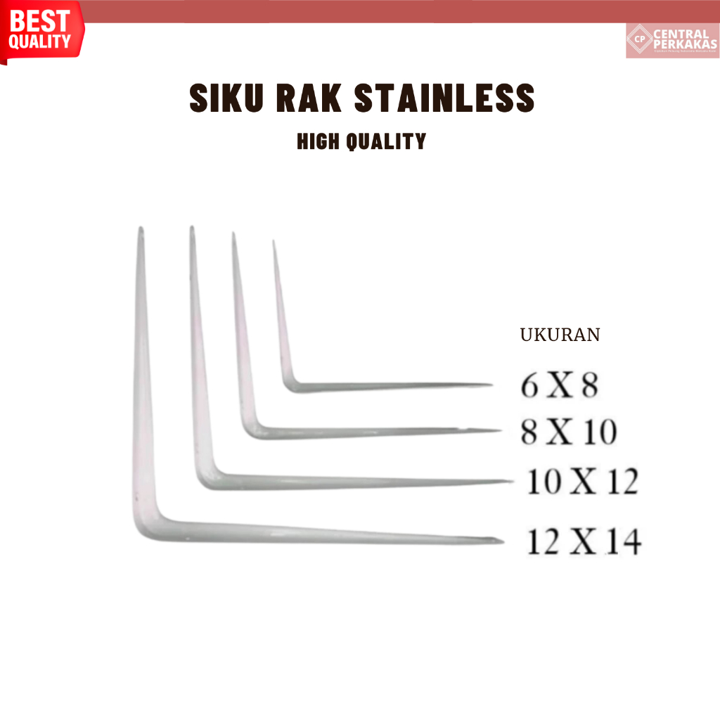 Siku rak stainless type a / ambalan dinding / rak ambalan dinding stainless / shelf bracket