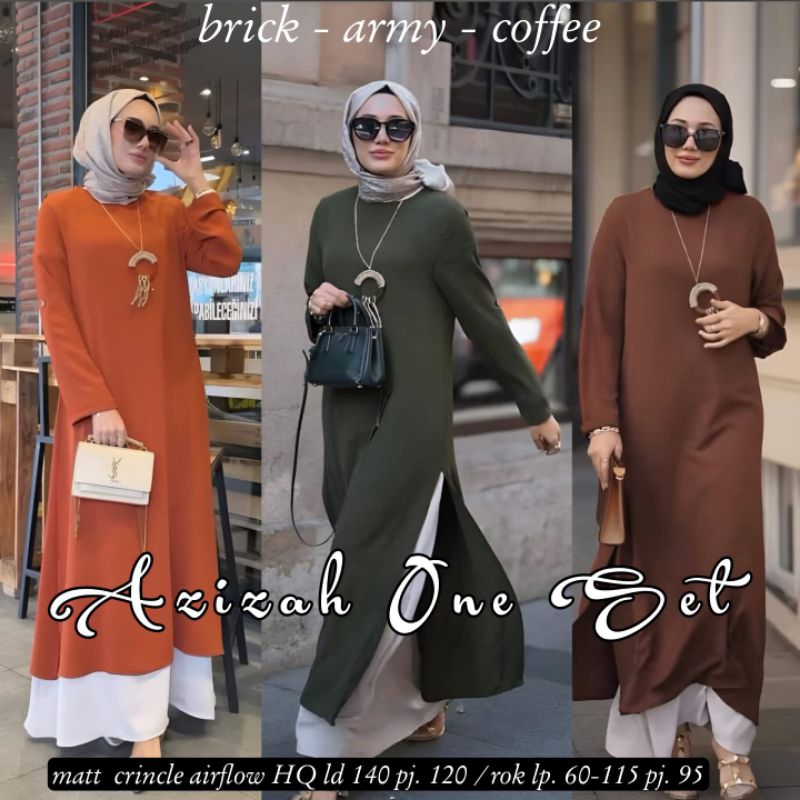 SUPER JUMBO LD 140 CM AZIZAH SETELAN TUNIK DAN ROK WANITA