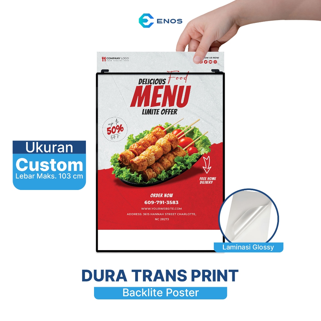 

CETAK DURATRANS / DURA TRANS / BACKLIGHT POSTER / SLIMLIGHT / PERMETER ANTI AIR LAMINATING GLOSSY