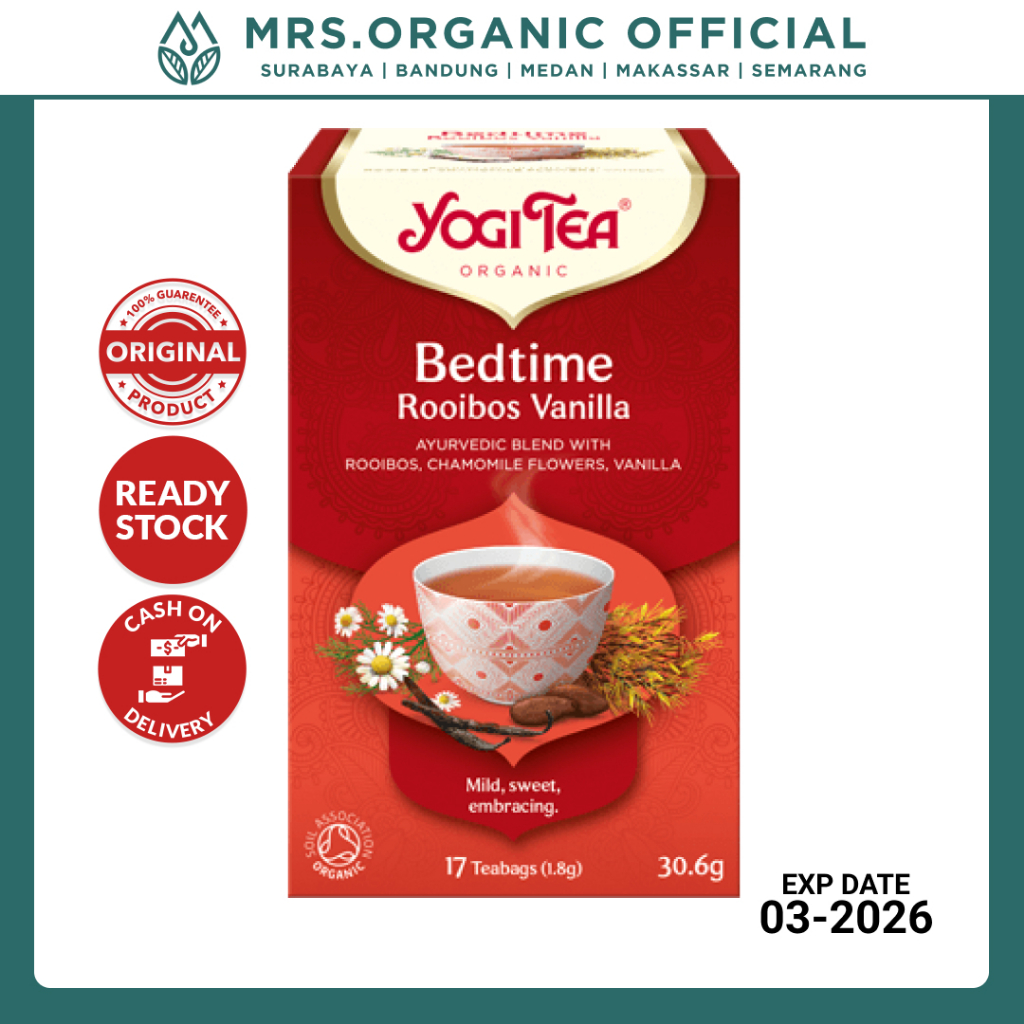 

Teh Herbal Kesehatan Kualitas Tidur Organik YOGI TEA Organic Bedtime Rooibos Vanilla Tea 30.6gr - Minuman Sehat