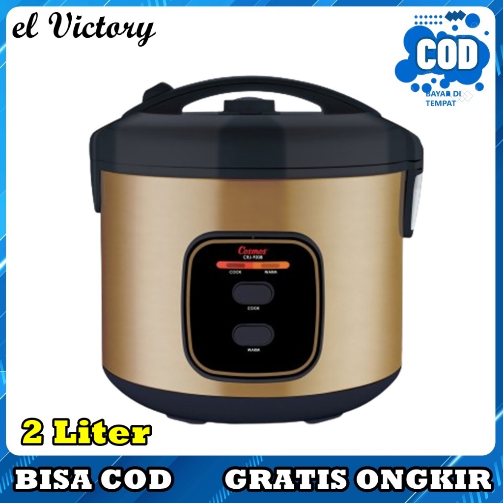 COSMOS CRJ-9308 Rice Cooker Stainless Steel CRJ-9308 Kapasitas 2 Liter BERGARANSI