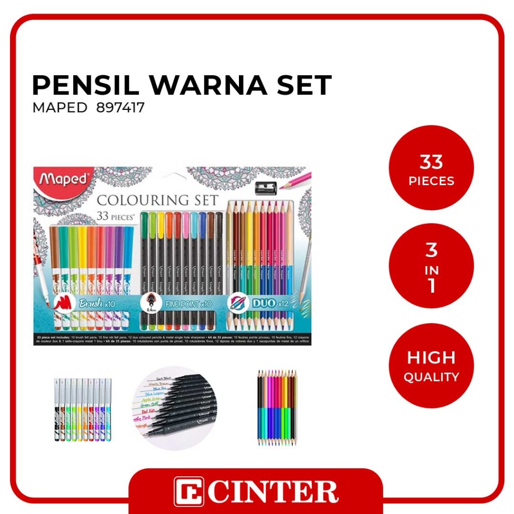 

MAPED - [FREE GIFT] PENSIL WARNA / GRAPH PEPS COLORING SET 33 PCS 897417