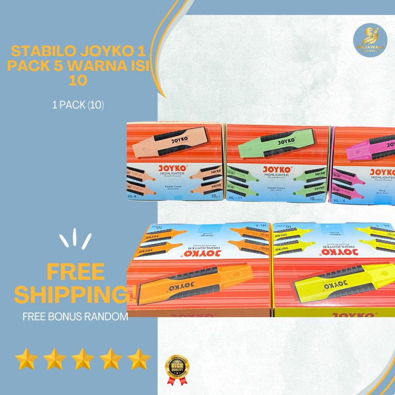 

Stabilo Joyko 1 Pack 5 Warna Isi 10 Harga Terjangkau + Free Bonus Random!!