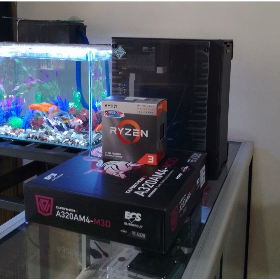 Komputer AMD Ryzen/ Mobo ECS A320/ Ryzen 3 3200G/ RAM 16GB/ SSD 120GB Garansi 5 Tahun