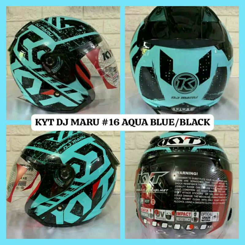 KYT DJ MARU #16 AQUA BLACK
