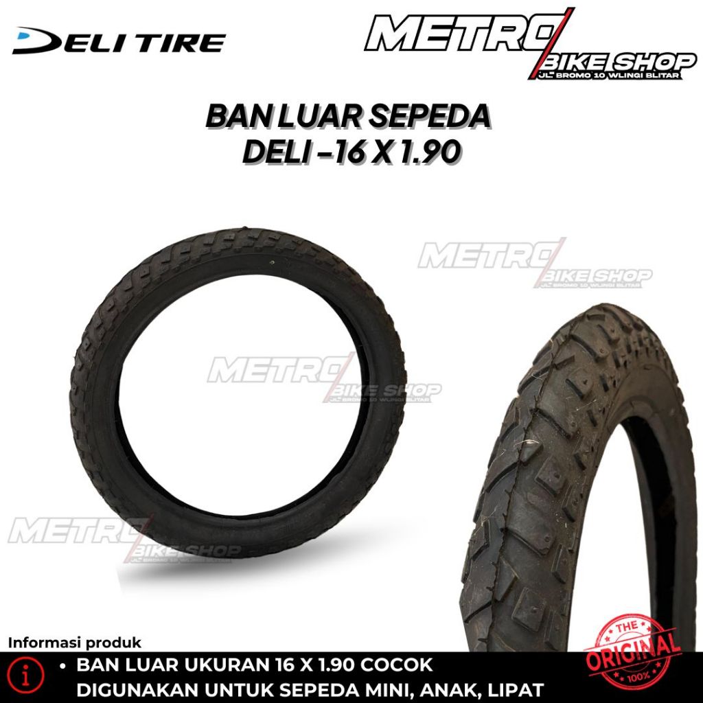 Ban Luar Sepeda Deli Tire 16 x 1.90 Ban Luar Sepeda Anak 16 an Ban Luar Sepeda BMX Mini