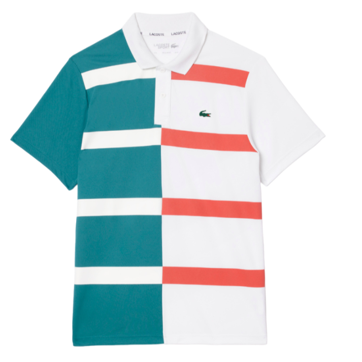 JERSEY TENNIS JERSEY GOLF JERSEY CLUB DESIGN Lacoste Ultra-Dry Colourblock Stripe Tennis Polo Shirt 