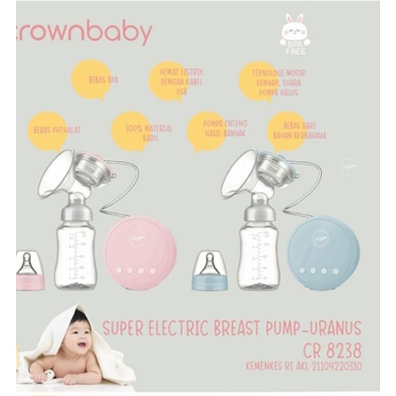 CROWN Baby  Breastpump elektrik - Pompa Asi CR8238 & CR8138