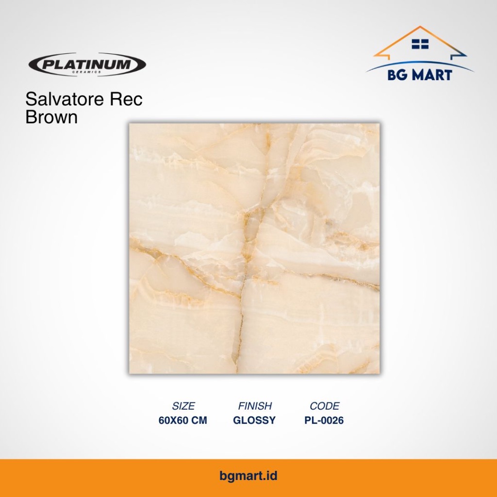 PLATINUM Keramik Lantai 60x60 Salvatore Rec Brown