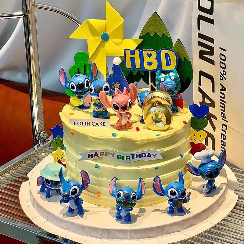TOPPER KUE ULANG TAHUN STITCH FIGURA MINIATUR PAJANGAN
