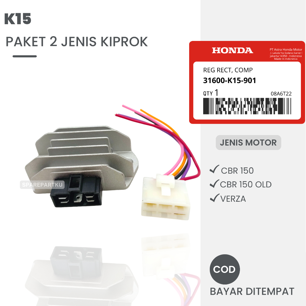 (K15) PAKET 2 JENIS KIPROK CB150R OLD + SOCKET CBR 150, CBR 150 OLD, VERZA, CRF 150/ SOKET / KIPROK